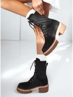 Dámské šněrovací boty černé Dstreet ZY1239