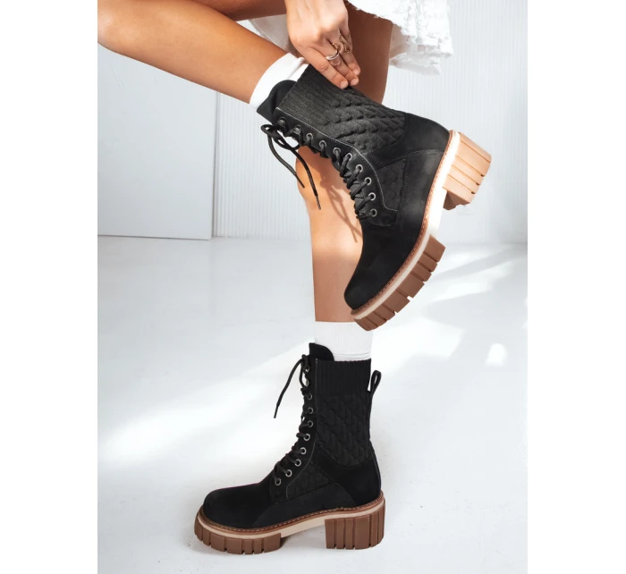 Dámské šněrovací boty černé model 21993912 - Dstreet Dámské šněrovací boty černé model 21993912 - Dstreet