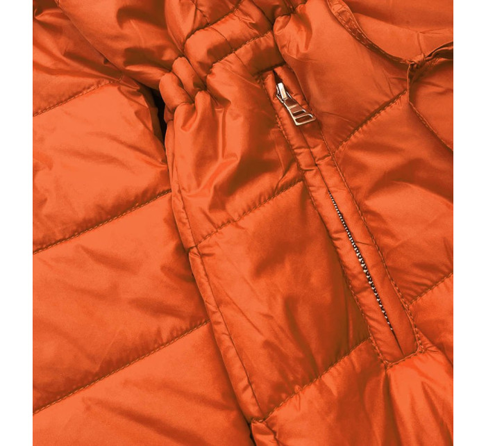 Oranžová oboustranná dámská bunda (W556-1)