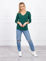 Halenka s výstřihem do V zelená
