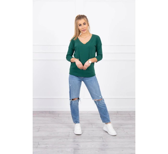 Halenka s výstřihem do V zelená