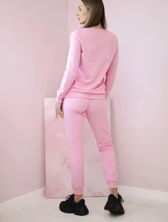 Dámská bavlněná souprava s ozdobným model 21125168 bonbónově růžová - K-Fashion