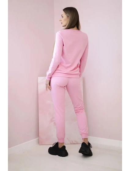 Dámská bavlněná souprava s ozdobným srdíčkem bonbónově růžová Dámská bavlněná souprava s ozdobným srdíčkem bonbónově růžová