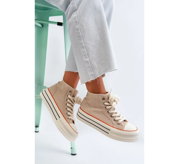 Dámské tenisky na platformě béžové Aineri Dámské tenisky na platformě béžové Aineri