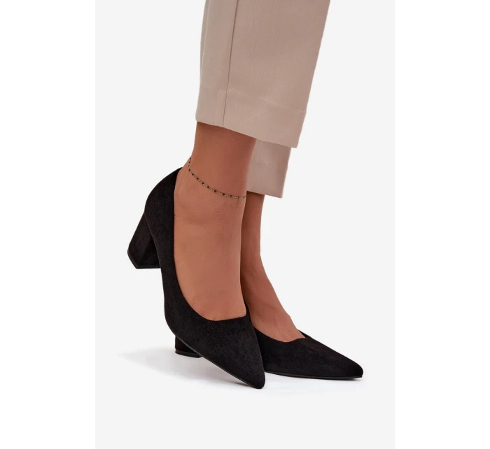 Dámské lodičky se  na podpatku černé model 21711459 - Boto