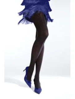 PUNČOCHÁČE S POTISKEM STŘÍBRNÝCH KAPEK 40 DEN