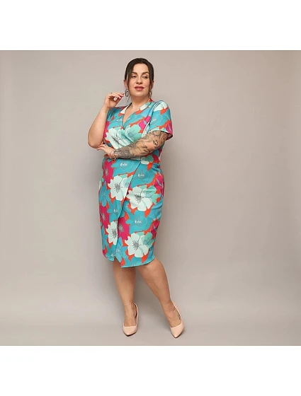 dámské květované šaty v délce ke kolenům model 20070198 - Moon