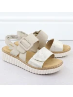 Dámské sandály na podpatku béžové model 21904791 - Rieker