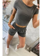 Bavlněná souprava s kraťasy grafitová Bavlněná souprava s kraťasy grafitová