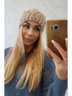Fleecová čepice tmavě béžová model 18750839 - K-Fashion Fleecová čepice tmavě béžová model 18750839 - K-Fashion