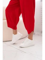 Bavlněný komplet halenka + kalhoty červený Bavlněný komplet halenka + kalhoty červený