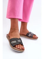 Pohodlné Lesklé Dámské Žabky model 21664627 Černé - Inblu