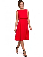 K005 Přiléhavé šaty s odhalenými zády - červené