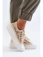 Krajkové dámské tenisky Lee Cooper béžová Krajkové dámské tenisky Lee Cooper béžová