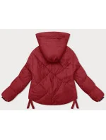 Červená dámská zimní bunda v ozdobném provedení (3021)