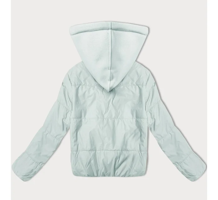 Krátká dámská bunda ve světle barvě s kapucí model 21066755 - J.STYLE Krátká dámská bunda ve světle barvě s kapucí model 21066755 - J.STYLE