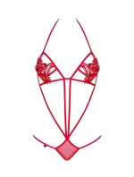 Dámské erotické body Luiza teddy red - OBSESSIVE