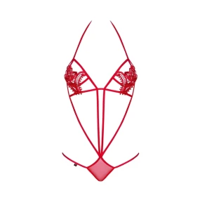 Dámské erotické body Luiza teddy red - OBSESSIVE