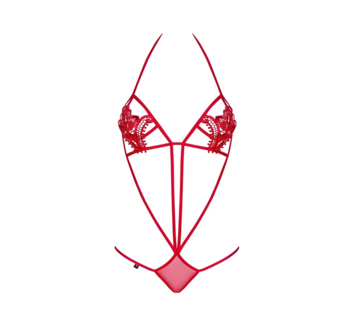 Dámské erotické body Luiza teddy red - OBSESSIVE