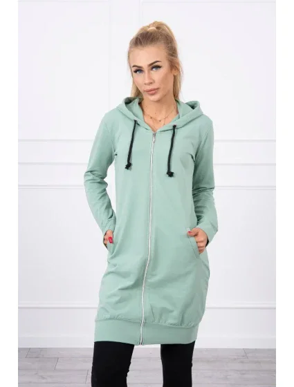 Mikina s kapucí tmavě mátová