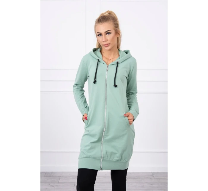 Mikina s kapucí tmavě mátová