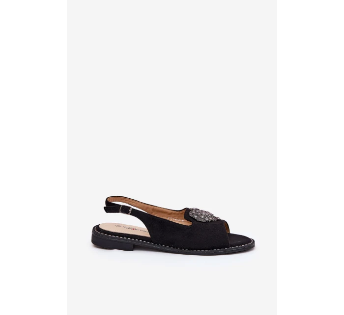 Dámské Sandály S Ozdobným  Černé model 21691532 - S.Barski