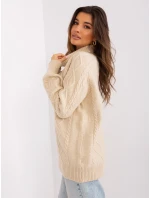 Sweter AT SW beżowy model 19011984 - FPrice Sweter AT SW beżowy model 19011984 - FPrice