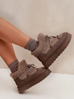 Dámské sněhule na platformě Big Star – hnědé