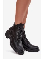Dámské kotníkové boty Vinceza na klinek – černé