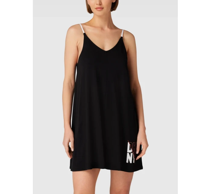 Dámská krátká noční košile s ramínky model 18354425 001 černá - DKNY Dámská krátká noční košile s ramínky model 18354425 001 černá - DKNY
