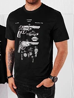 Pánské bavlněné tričko s potiskem černé FashionStreet RX5430