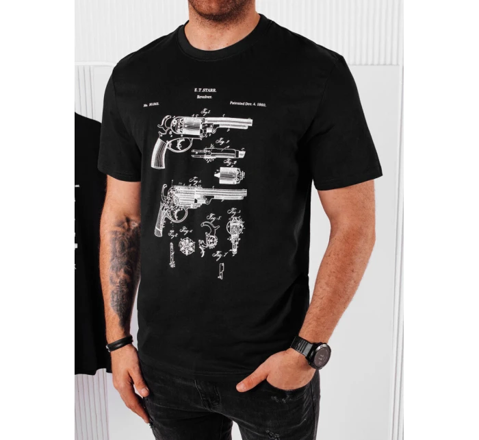 Pánské tričko s potiskem černé FashionStreet RX5430