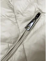 Prošívaná dámská bunda v ecru barvě pro přechodné období model 21247195 - Glakate