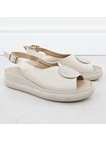 Dámské sandály na platformě se zirkony béžové Filippo DS6984