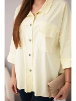 Dámská bavlněná košile s kapsami žlutá