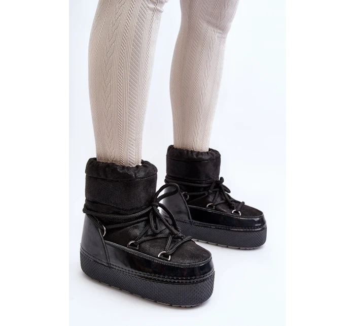 Dámské zimní boty s mašlí černé model 21644967 - Boto Dámské zimní boty s mašlí černé model 21644967 - Boto