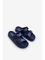 Lehké dětské pěnové sandály s přezkami v modré barvě Adirnaca