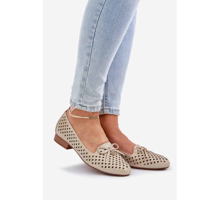 Baletky S Mašlí Eko Kůže Zlaté model 21685236 - Boto