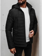 Pánská přechodná prošívaná bunda s kapucí černá model 21983056 - Dstreet