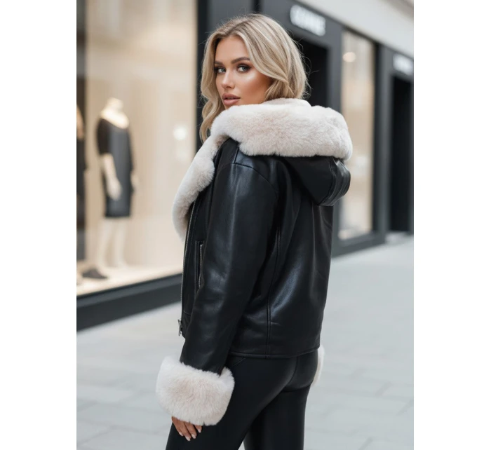 Dámská kožená bunda ramones s kožešinou černá Dstreet model 21995170 - FashionStreet Dámská kožená bunda ramones s kožešinou černá Dstreet model 21995170 - FashionStreet