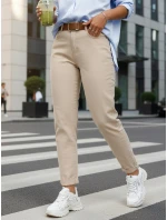 damskie mom fit z  beżowe model 22014084 - FashionStreet