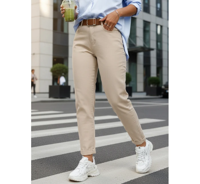 damskie mom fit z  beżowe model 22014084 - FashionStreet