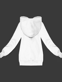 Bílá volná klokaní mikina s kapucí model 21395706 - S'WEST