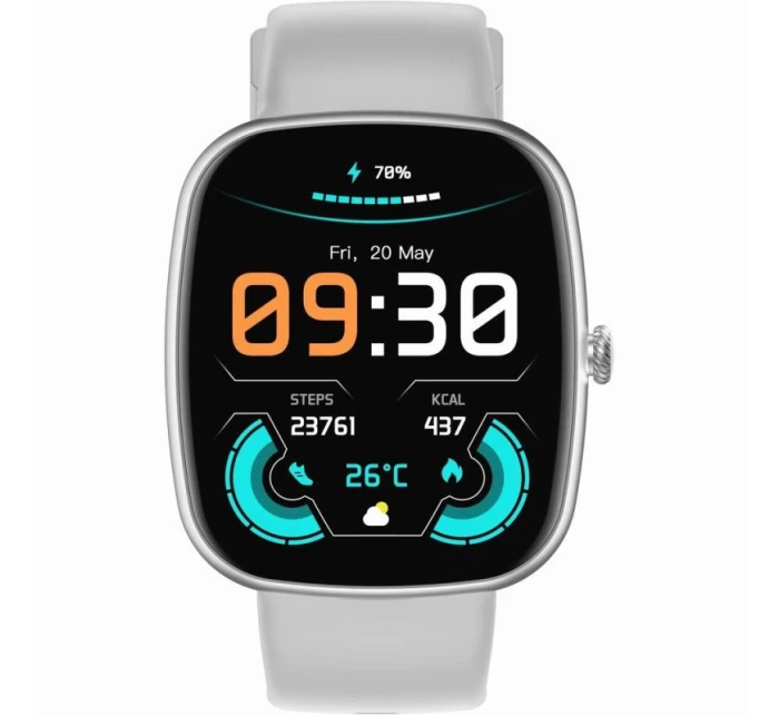 Dámské chytré hodinky GRAVITY GT18-5 Black Silicone Strap + Grey Strap Dámské chytré hodinky GRAVITY GT18-5 Black Silicone Strap + Grey Strap