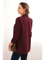 Dámská sako bez zapínání s podšívkou S/M švestková Dámská sako bez zapínání s podšívkou S/M švestková