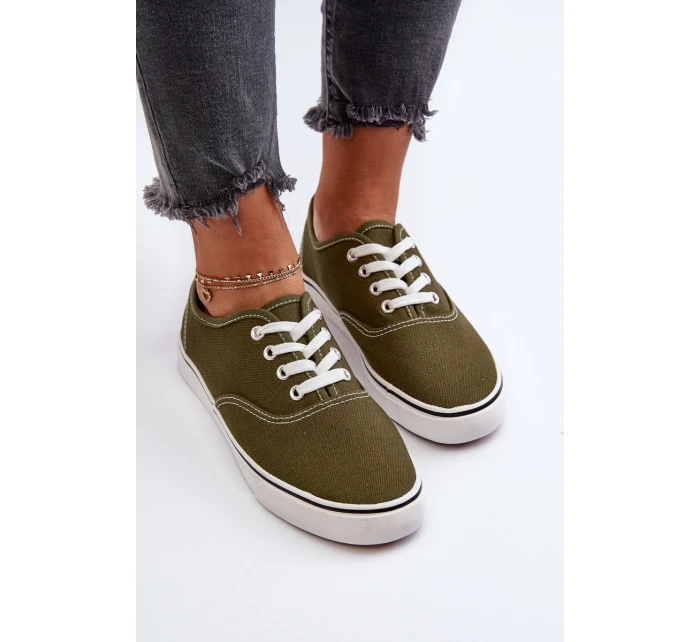 Dámské klasické tmavě zelené tenisky Olvali Dámské klasické tmavě zelené tenisky Olvali