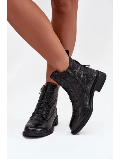 Dámské kozačky z přírodní kůže zateplené model 21712459 černé - Artiker