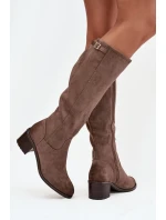 Kozaki před koleno eko semiš na sloupku Vinceza 58332 tmavě béžové Kozaki před koleno eko semiš na sloupku Vinceza 58332 tmavě béžové