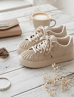 Ozdobené dámské tenisky béžové Calissea