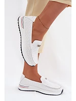 Dámské Mokasyny Z Přírodní Kůže Bílé Demela